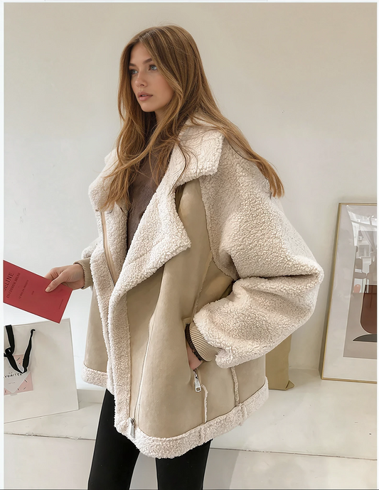 Carly Lambswool Motorcycle Coat