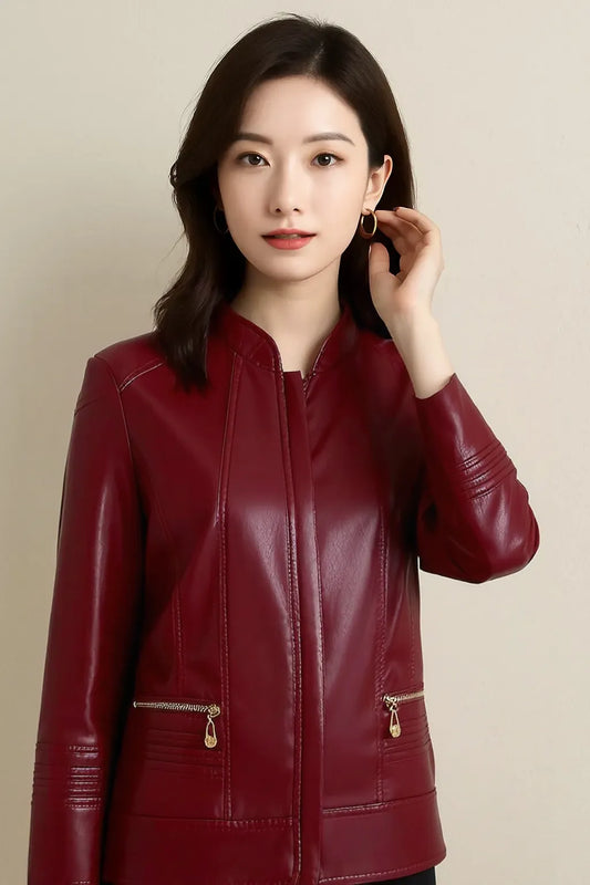 Look My Way Leather Jacket Plus