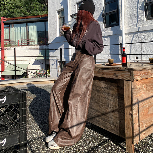 Maillard Soft Faux Wide-Leg Pants