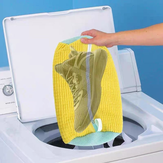 Sac à linge réutilisable pour chaussures, avec fermeture éclair, pour machine à laver, kit de nettoyage pour baskets