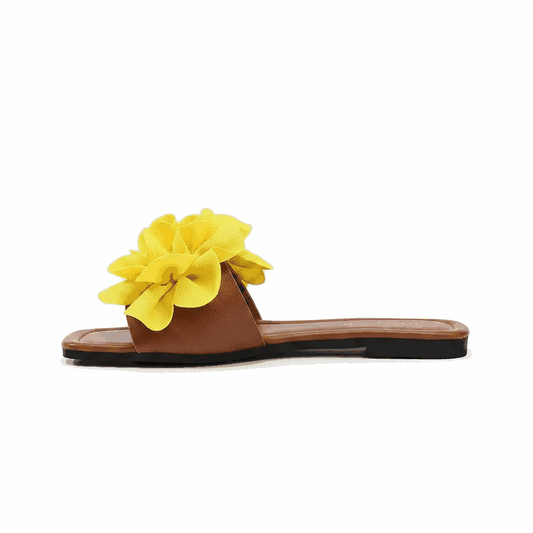 Emerald Blossom Flat Sandals