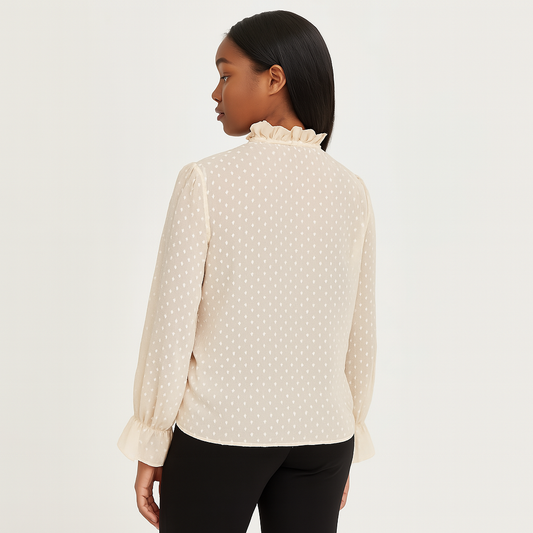 Romantic Muse Ruffle Blouse – Champagne