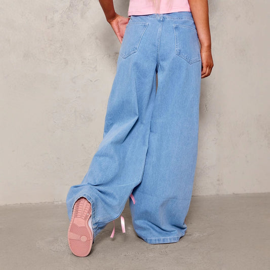 Solvy Pink Ribbon Denim Pants