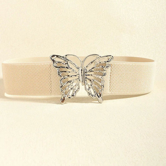 Butterfly Alloy Buckle Elastic Belt - Lustreve
