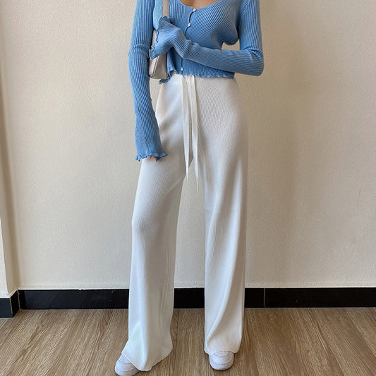 Cozy Knit Wide-Leg Lounge Pants