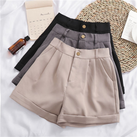 Solid Color Wide-Leg Casual Shorts – Stylish & Versatile Summer Essential