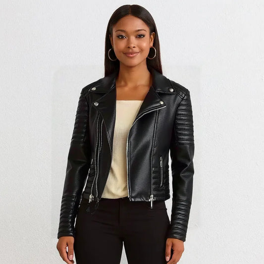 Cherry Faux Leather Jacket