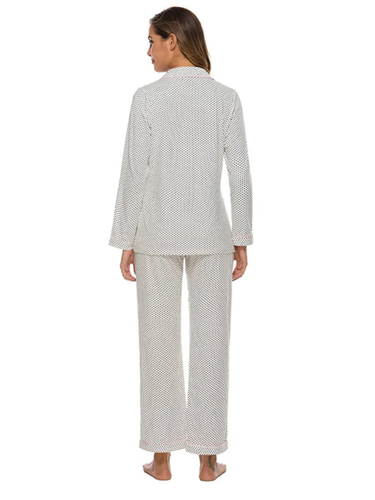 Collared Neck Loungewear Set with Pocket - Lustreve