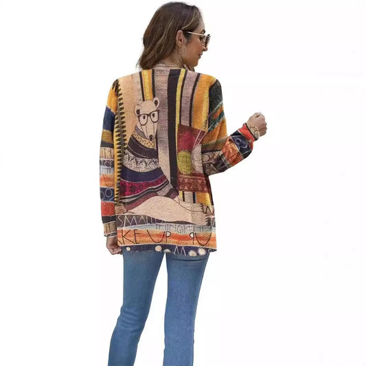 Bear Hug Vibes – Oversized Printed Sweater