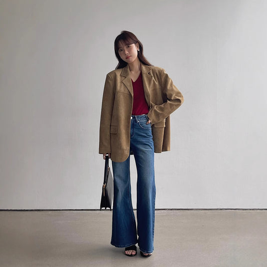 Sky High Waist Denim Trousers