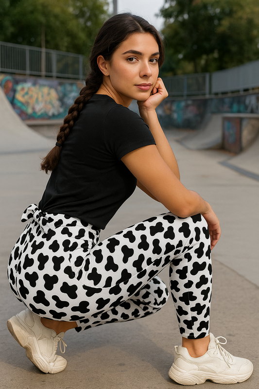 Fun Cow Print Yoga Pants
