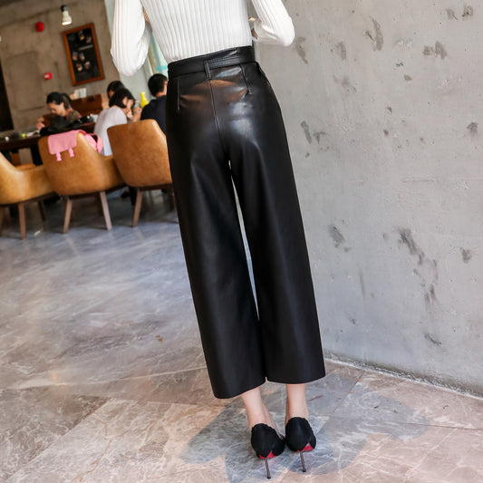 Boardroom Brat Vegan Leather Trousers