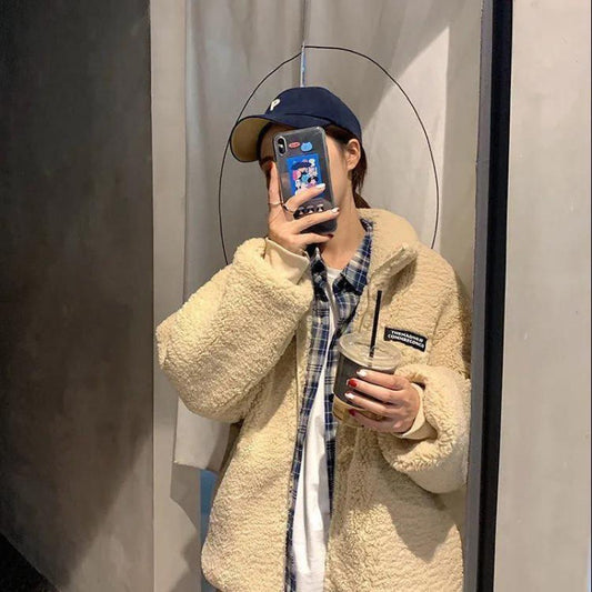 Stay Cozy Collar Lamb Plush Coat