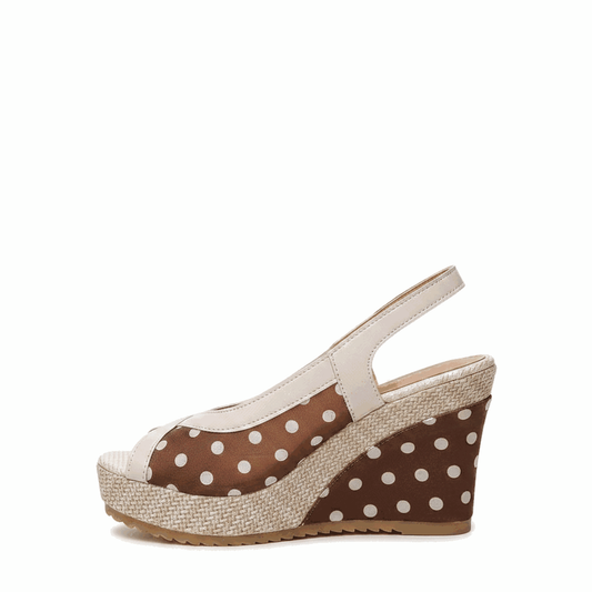 Polka Crush Espadrille peep Toe Wedge Sandals