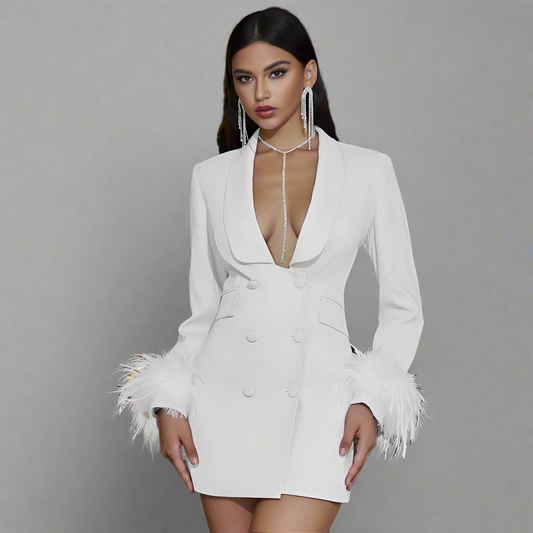 Hour Of Truth Feather Mini Dress