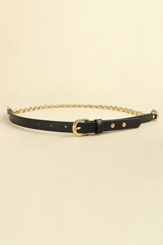 PU Leather Chain Belt - Lustreve