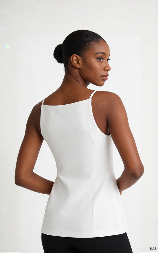 All Business Ponte Button Vest - White