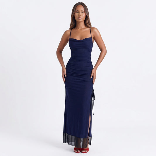 Elior Allure Ruched Strap Maxi Dress