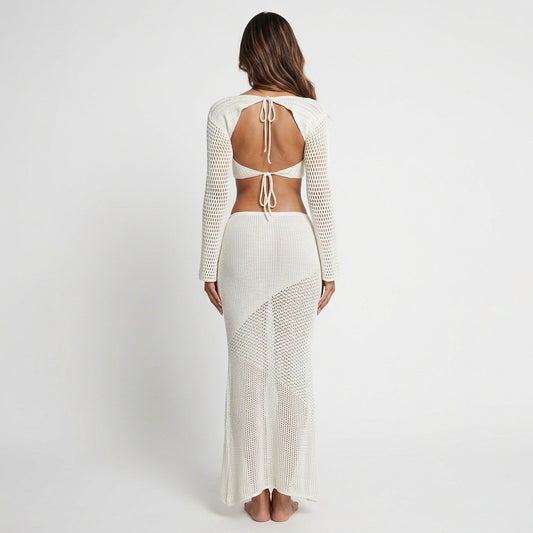 Beachside Muse Openwork Tie-Back Two-Piece Set