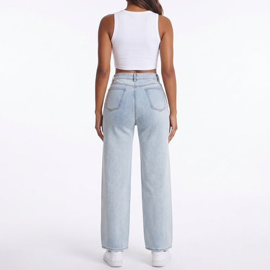 Rough Around the Edges Distressed Wide-Leg Jeans