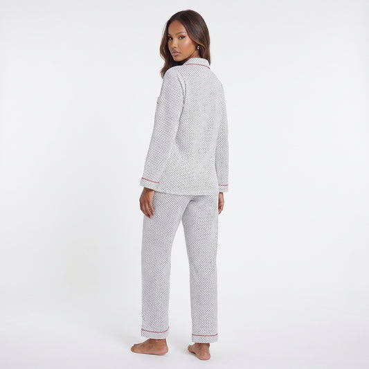 Collared Neck Loungewear Set with Pocket