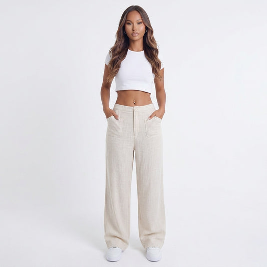 Easy Does It Linen-Blend Wide-Leg Pants