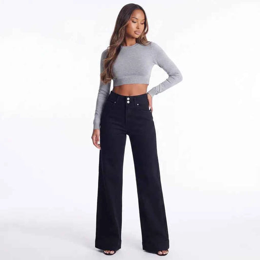 Stay In Your Lane High Waist Flared Jeans