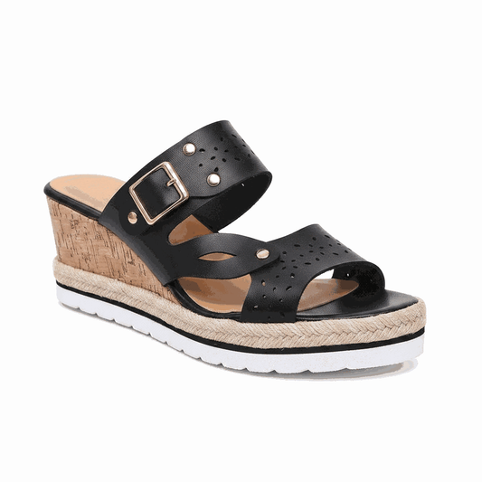Jet Set Cork Open Toe Wedge Sandals