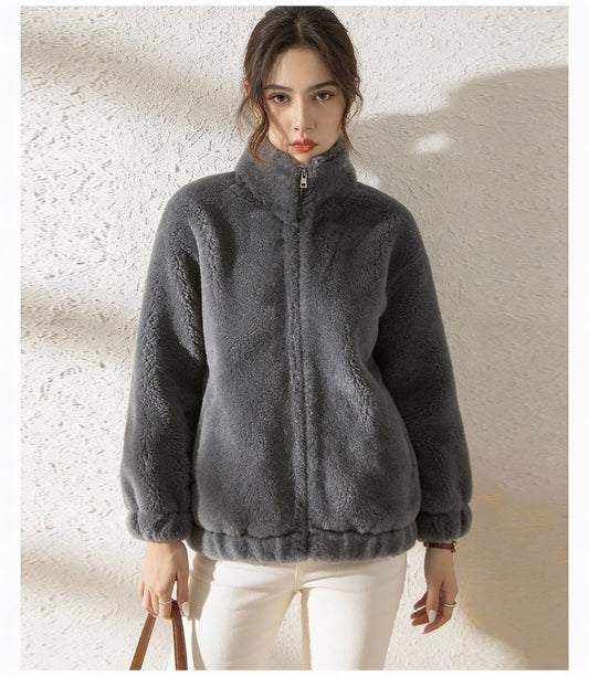 Shayla Coral Fleece Short Coat