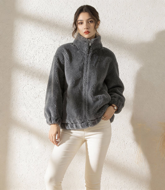 Shayla Coral Fleece Short Coat