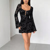 Dirty Elizabet Lace Flare Sleeve Mini Dress