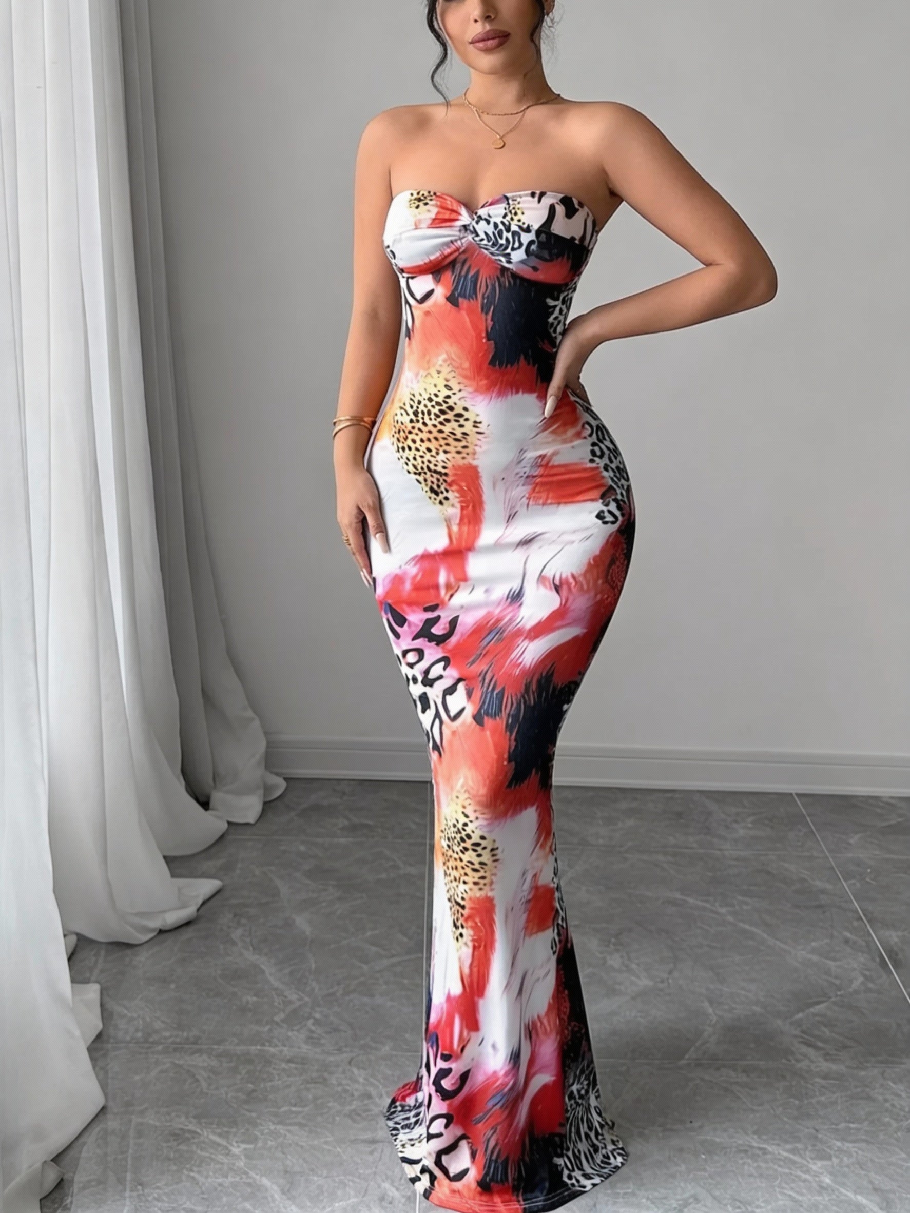 Untamed Heat Strapless Maxi Dress