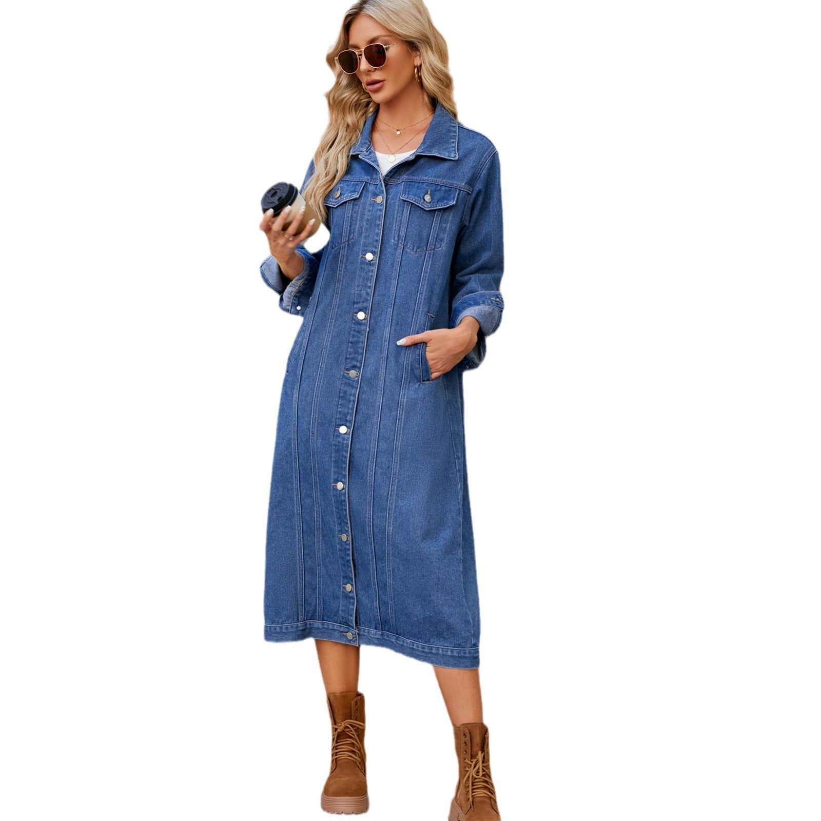 All Mixed Up Denim Trench Coat