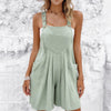 Grocery Run Square Neck Ruched Romper