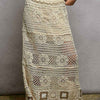 POL Floral Crochet Ruffled Waistband Maxi Skirt with Granny Square Weave