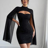Own the Night Aurelia Stardust Cape Mini Dress