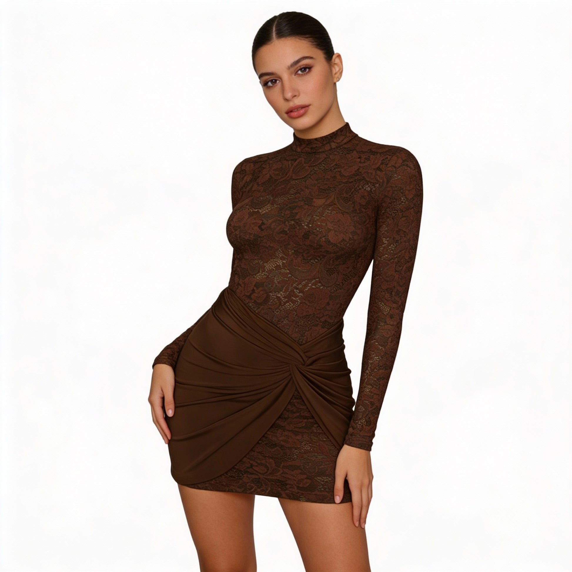 Pure Temptation Maeve Lace-Twist Mini Dress