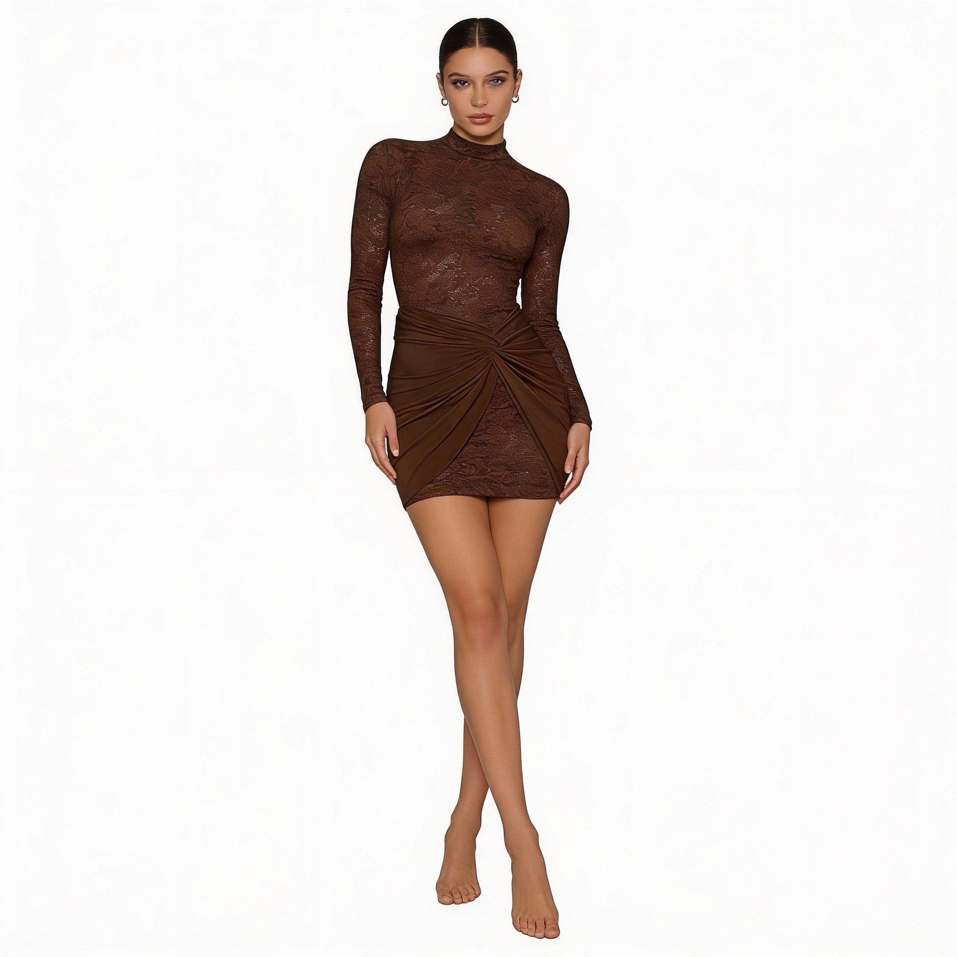 Pure Temptation Maeve Lace-Twist Mini Dress