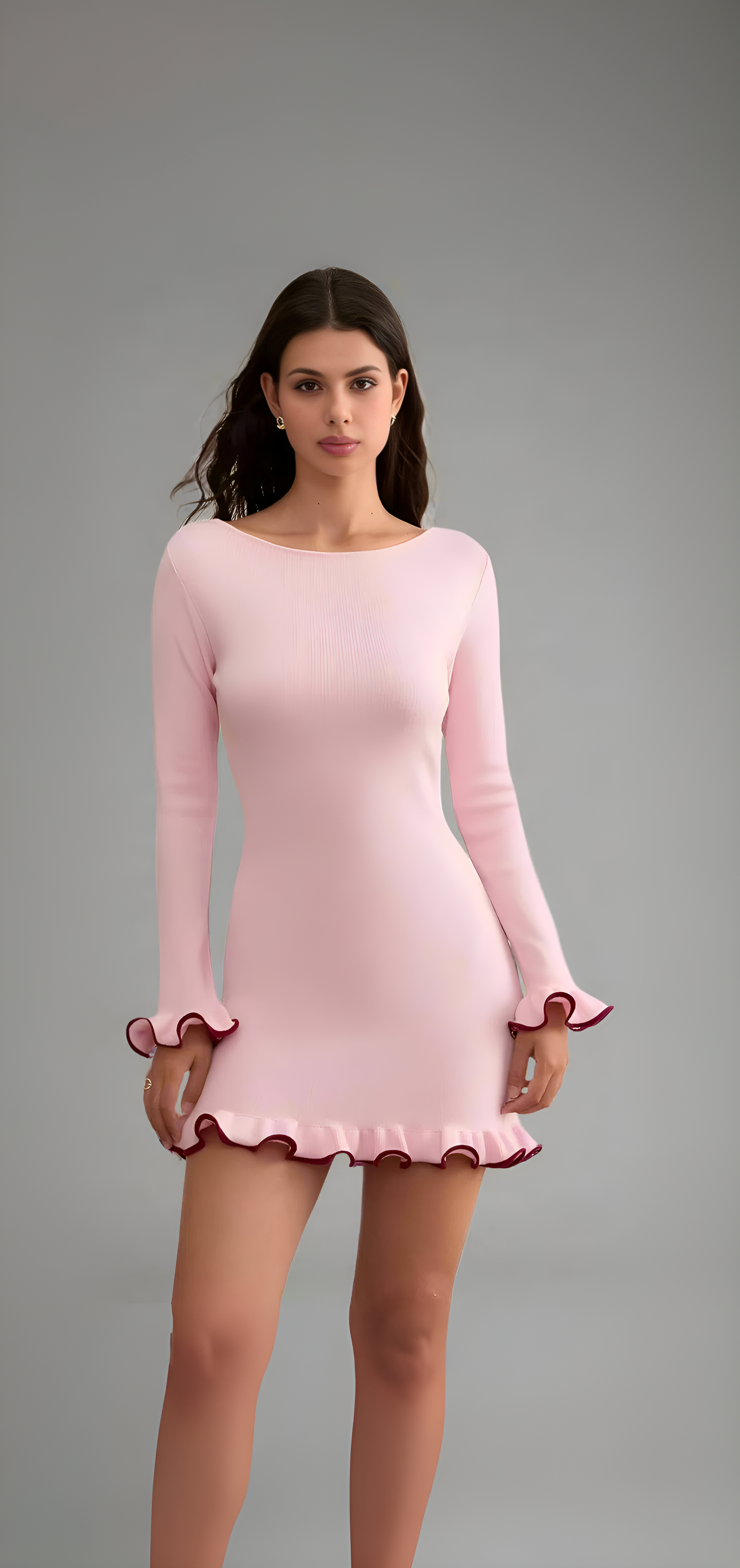 Edge of Style Bodycon-Kleid mit gewelltem Saum