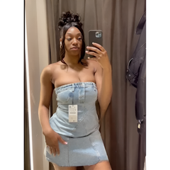 Dare to Bare Open-Back Denim Mini Dress