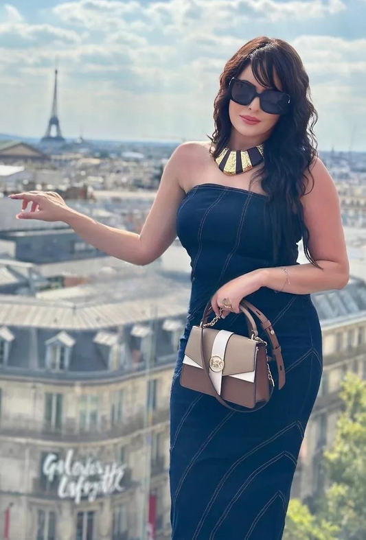 Laurel Strapless Bodycon Denim Dress