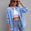 Distressed Drop Shoulder Denim Jacket