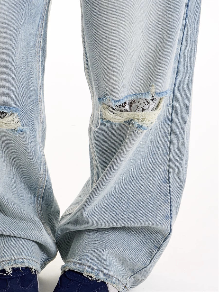 No Rules Distressed Wide Leg Jeans 