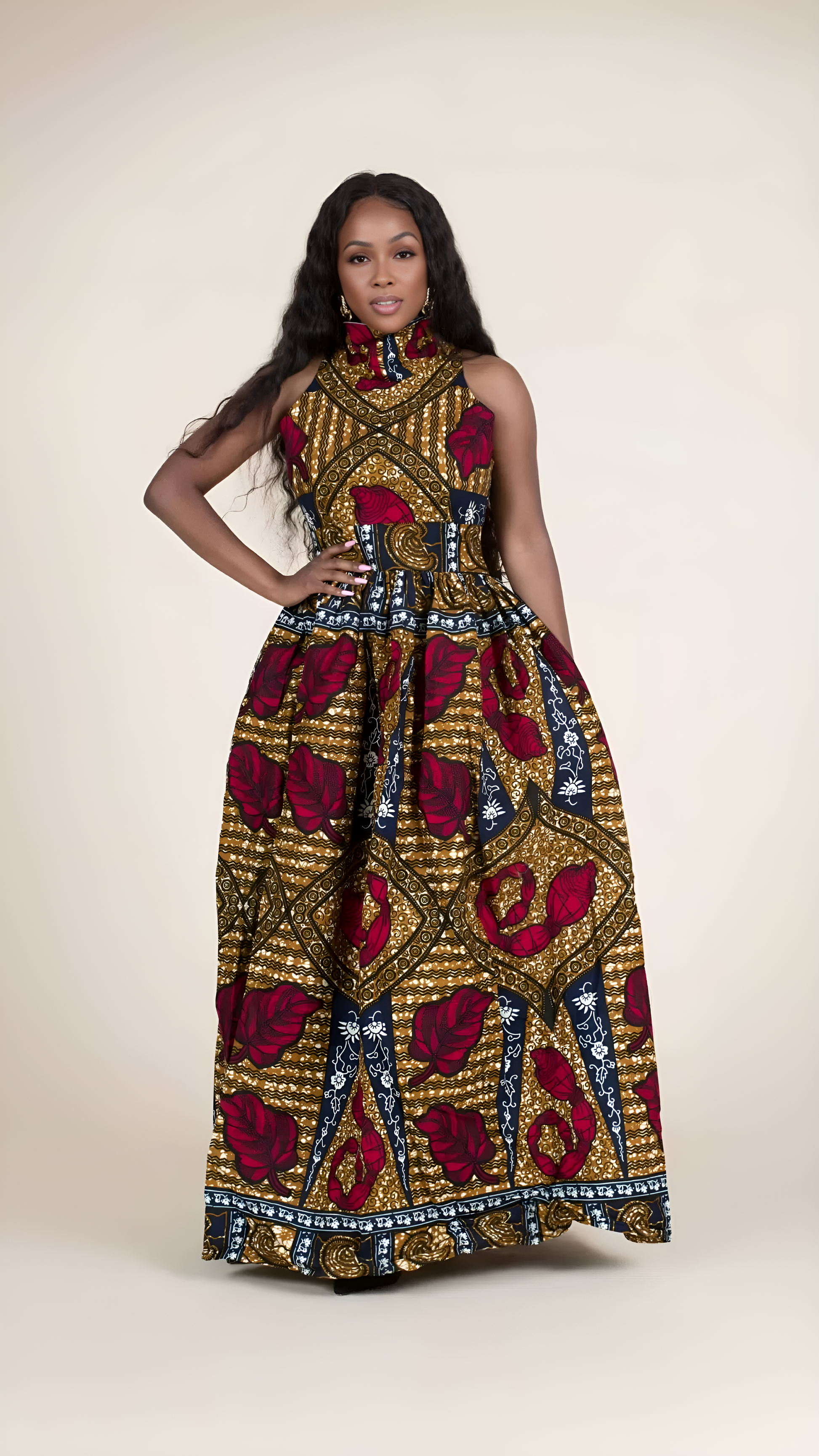 Vivid Dreams Digital Print Halter Dress