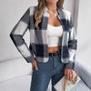 Chic Elegant Plaid Long Sleeve Coat