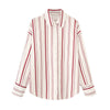 Striped Poplin Cotton Long-Sleeved Lapel Shirt