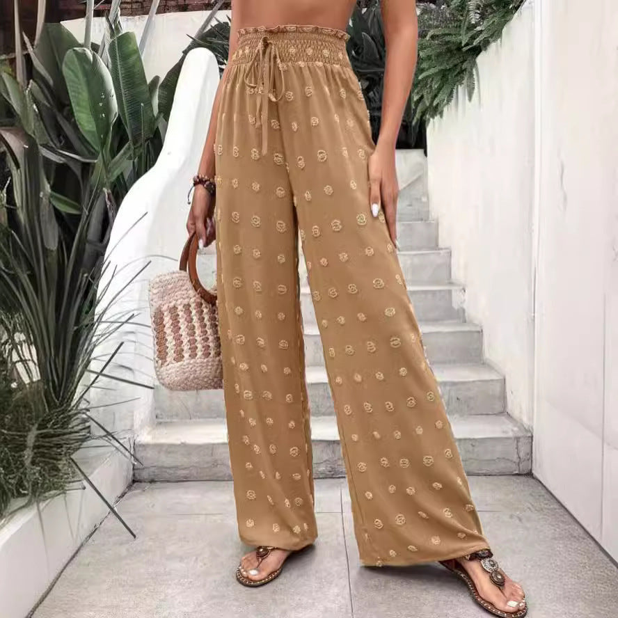 Boho Breeze Smocked Wide-Leg Pants