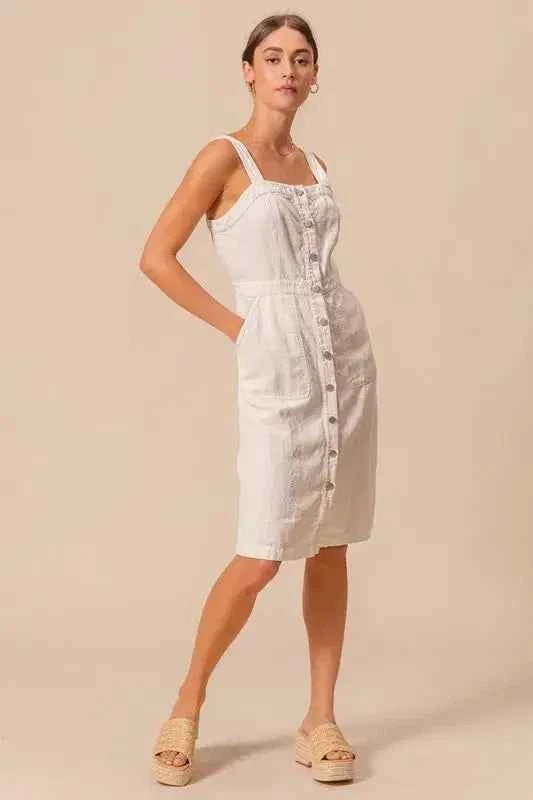 White Pinnafore Sleeveless dress