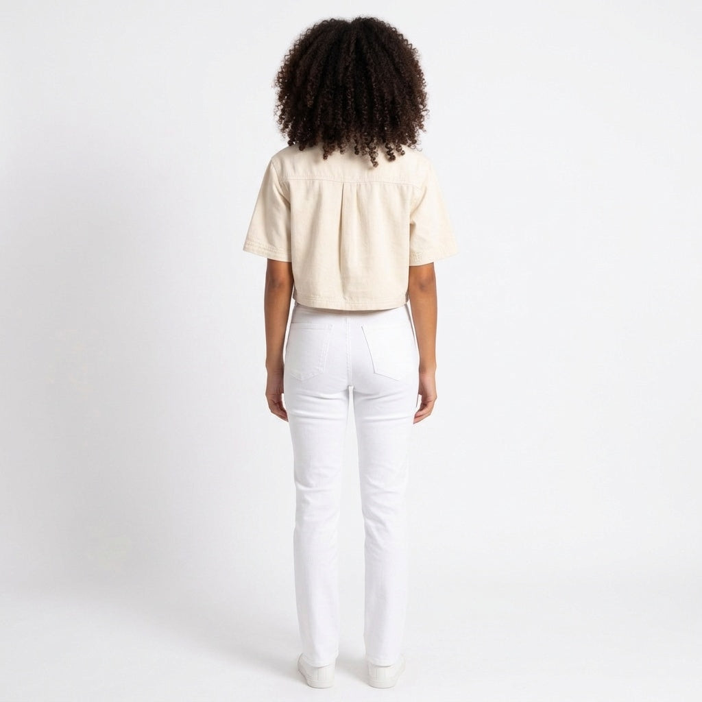 Understated Collared V-neck Top