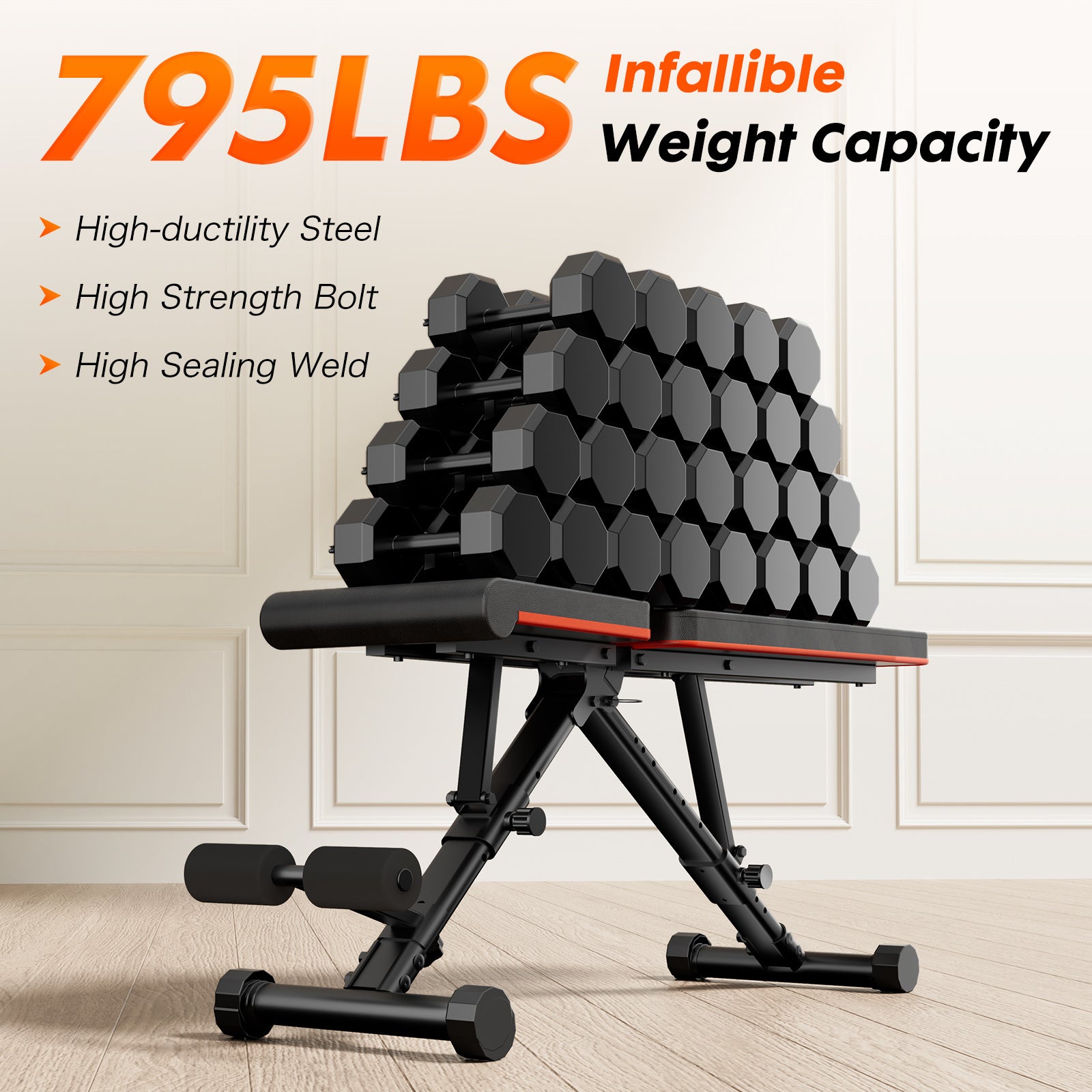Adjustable Weight Bench – 795 LBS Capacity